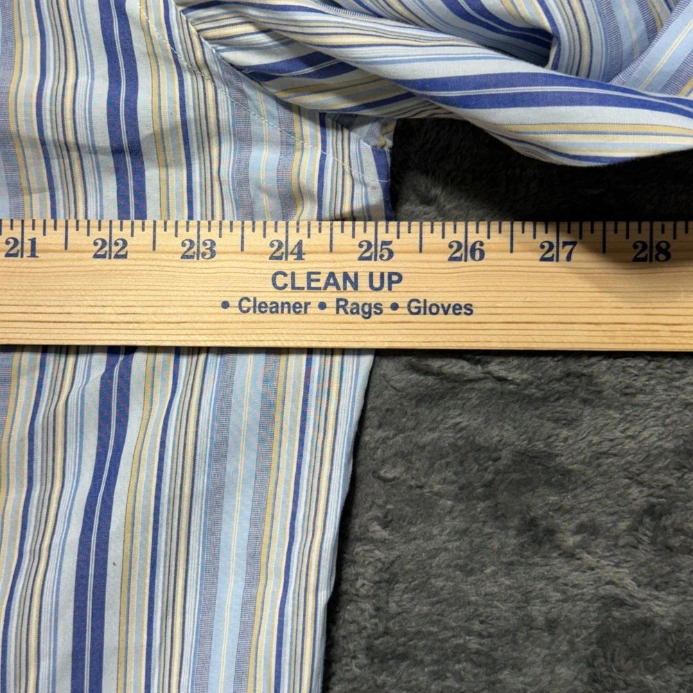 Banana Republic‎ Button Down Shirt Mens L Blue Striped 273417-00